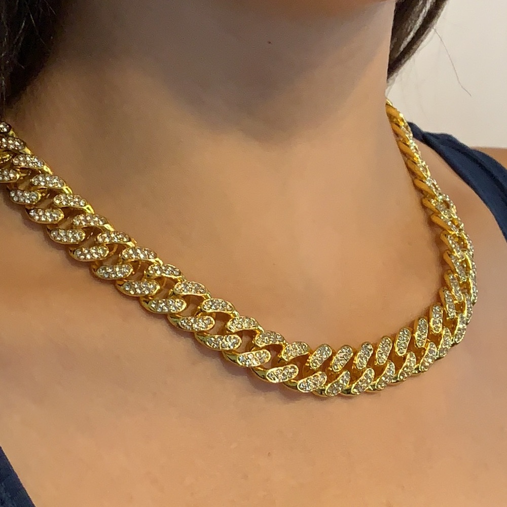 SALE! Iced out curb cuban link chain NWOT